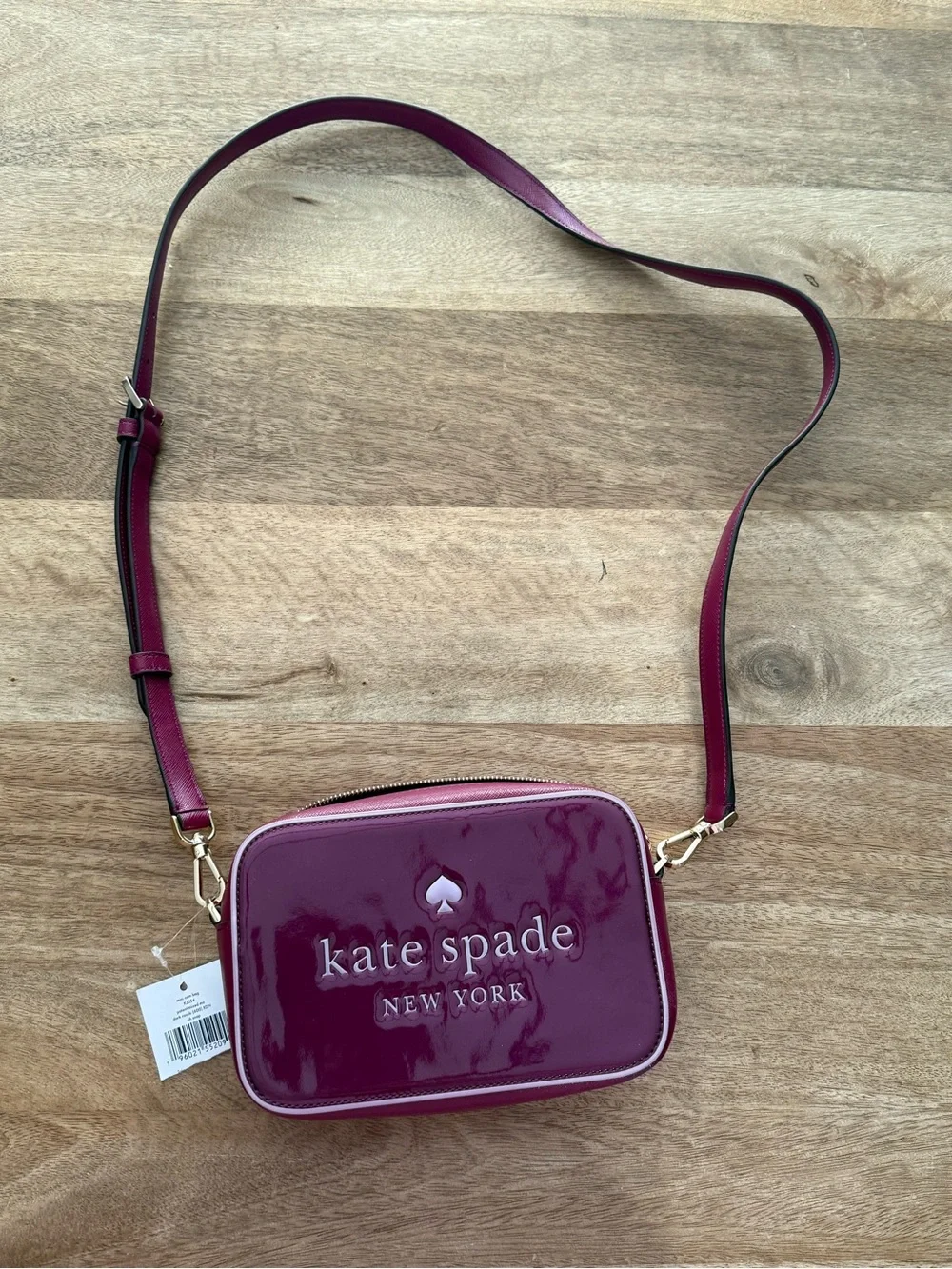 New Kate Spade Oh Snap Mini Camera Bag Dark Raspberry Multi
